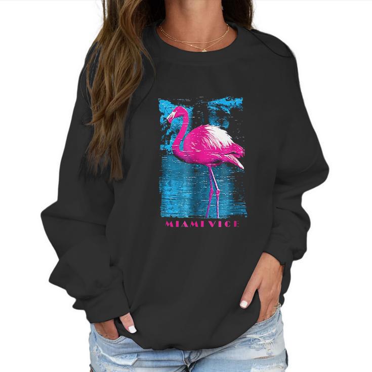 Miami Vice Original Pink Flamingo Women Sweatshirt