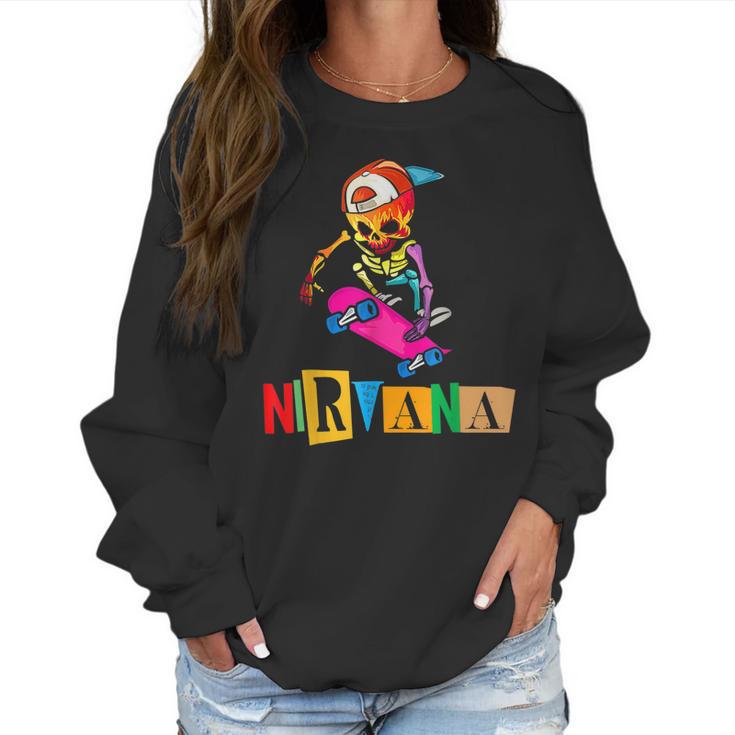 Nirvanas Skateboard Skelton  Men Women T-Shirt Graphic Print Casual Unisex Tee Women Sweatshirt