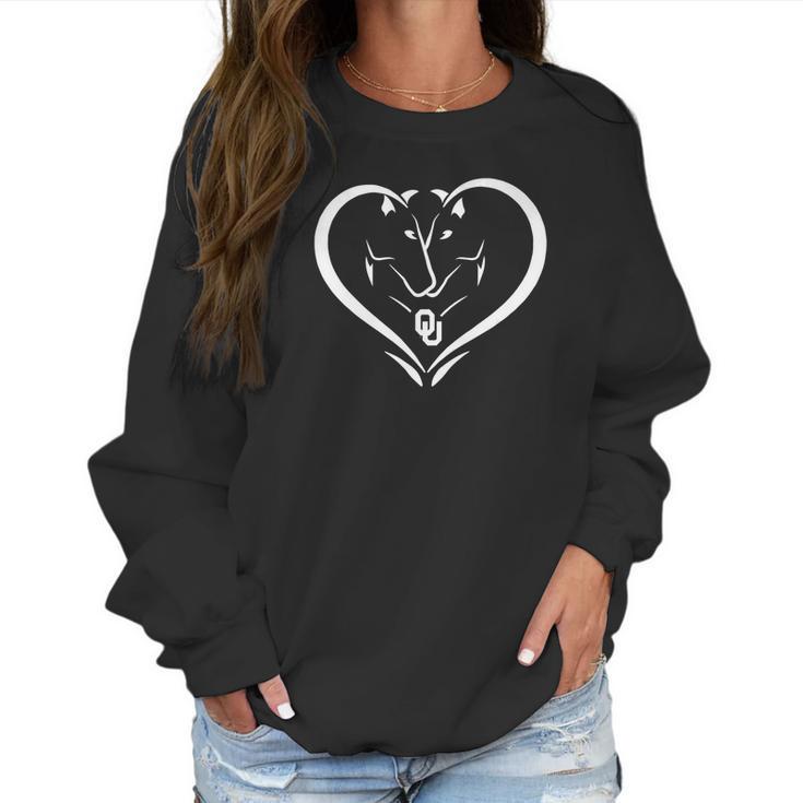 Oklahoma Sooners Horse Heart  Apparel Women Sweatshirt