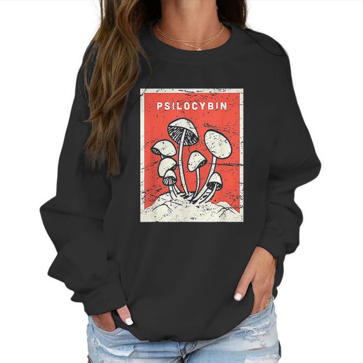 Psilocybin Retro Psychedelic Magic Mushrooms Women Sweatshirt