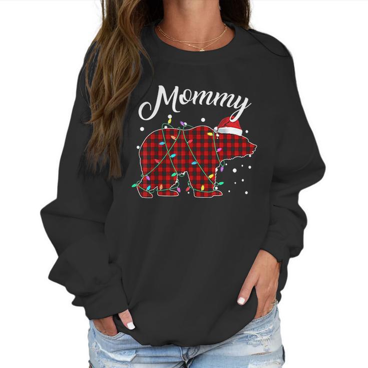 Red Plaid Mommy Bear Matching Buffalo Pajama Women Sweatshirt