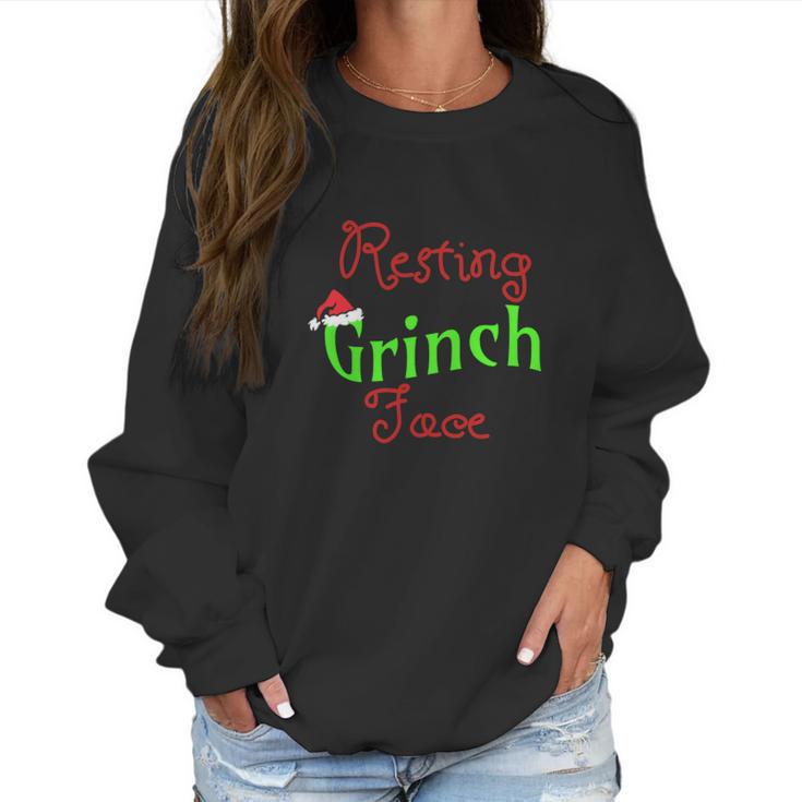 Resting Grinch Face Grinch Stole Christmas Women Sweatshirt