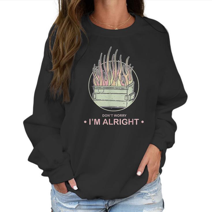 Retro Sarcastic Dumpster Fire  80S Aesthetic Pastel Goth Women Sweatshirt