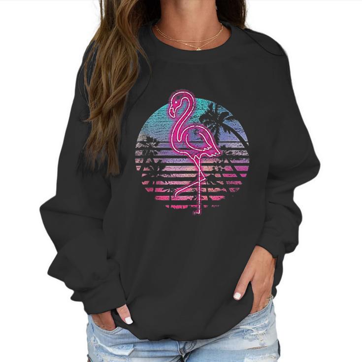 Retro Tropic Flamingo Women Sweatshirt