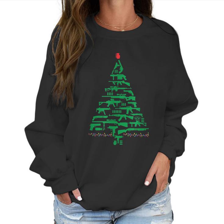 Rifle Weapon Gun Christmas Tree For Weapon Fools & Patriots Graphic Design Printed Casual Daily Basic Women Sweatshirt