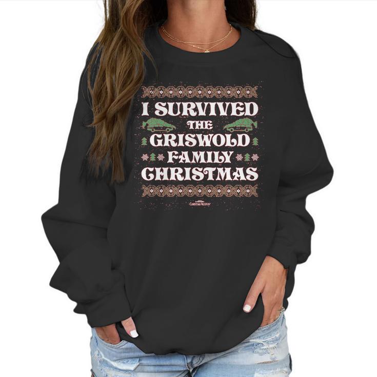 Ripple Junction National Lampoons Christmas Vacation Adult Unisex I Survived Light Weight Crew Women Sweatshirt