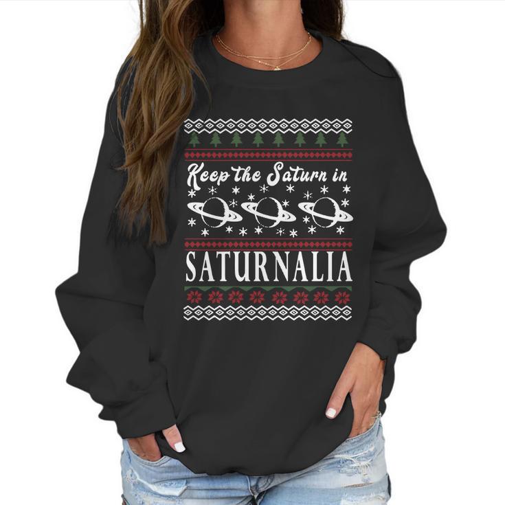 Saturnalia T Shirt Keep Saturn Ugly Christmas Sweater Znw Women Sweatshirt