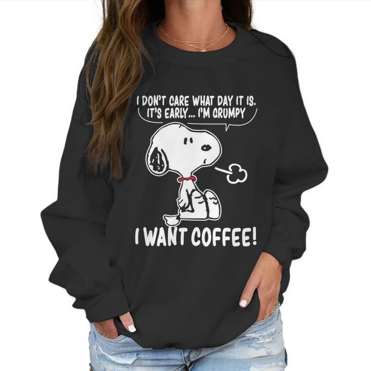 Snoopy - I Want Coffee Women Sweatshirt