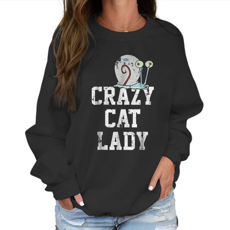 Squarepants Gary Crazy Cat Lady Graphic Women Sweatshirt