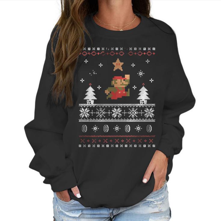 Super Mario Faux Christmas Gift Sweater Women Sweatshirt