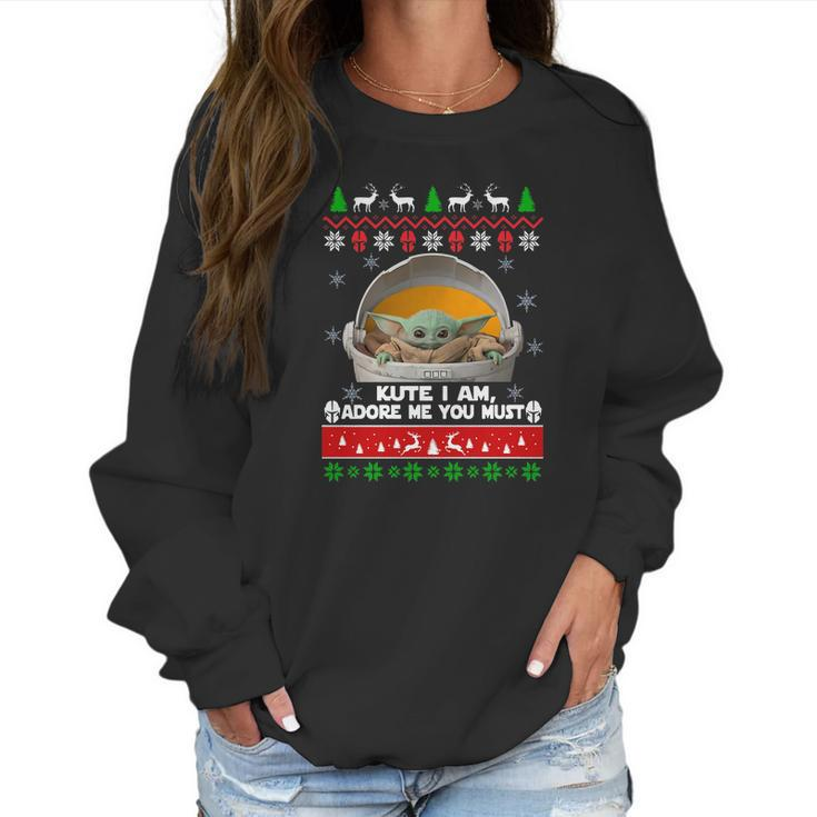 Ugly Christmas Cute I Am Must Baby Yoda Sweater Women Sweatshirt