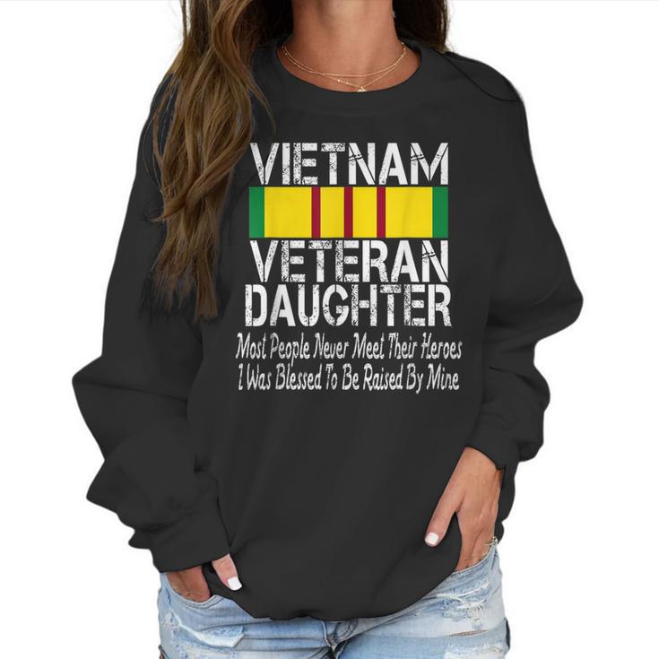 Vietnam Veteran Daughter American Flag Military Us Patriot Women Sweatshirt