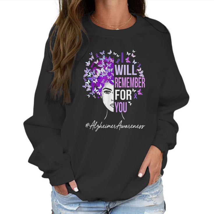 I Will Remember For You Alzheimer Awareness Womens Butterfly Women Sweatshirt