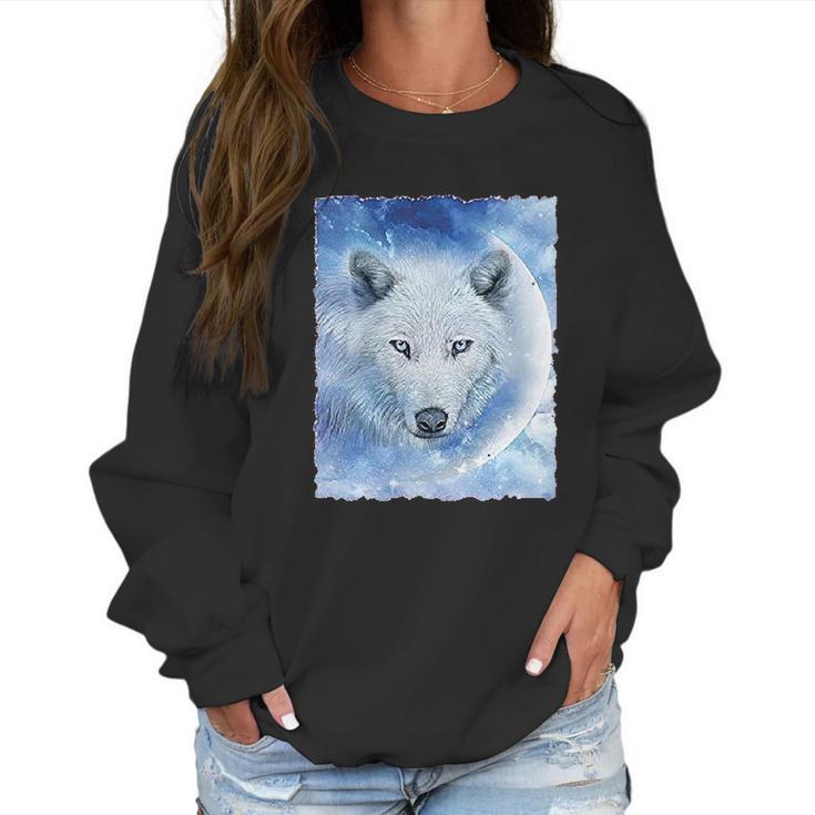 Wolf Wildlife Animal Moon Howl Nature Wolfpack Women Sweatshirt