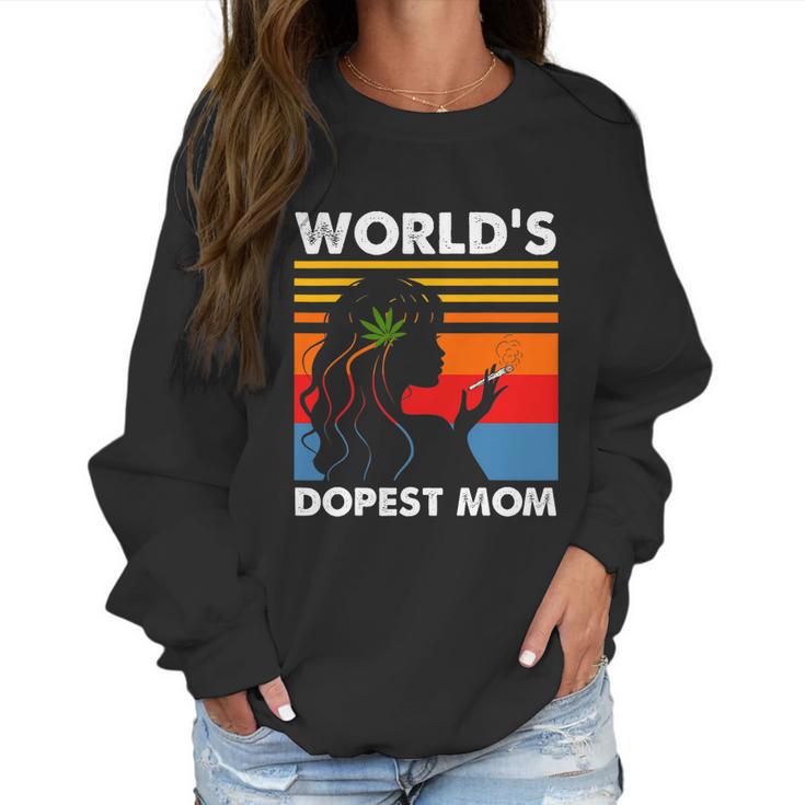 Worlds Dopest Mom Weed Soul Cannabis Vintage Women Sweatshirt