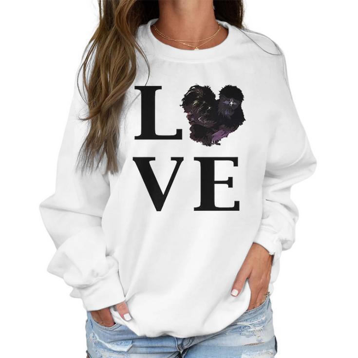 Black Silkie Chicken Love Pet Owner Women Sweatshirt