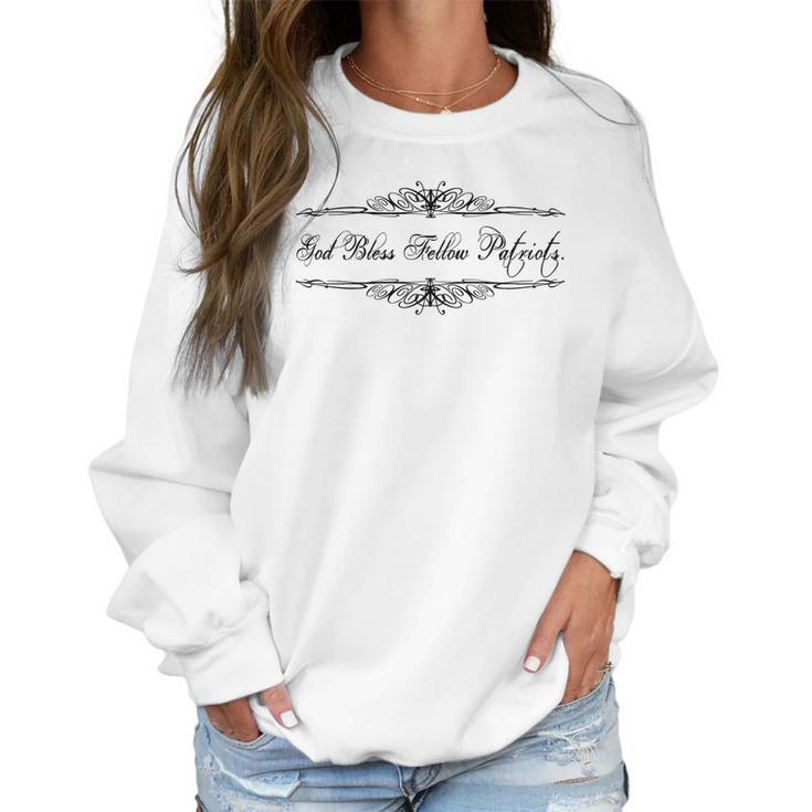 God Bless Fellow Patriots Ornate Qanon Q Women Sweatshirt