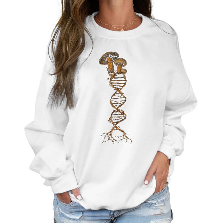 Mushroom Dna Mycology Shroom Hunter Fungi Foraging Mushrooms Women Sweatshirt