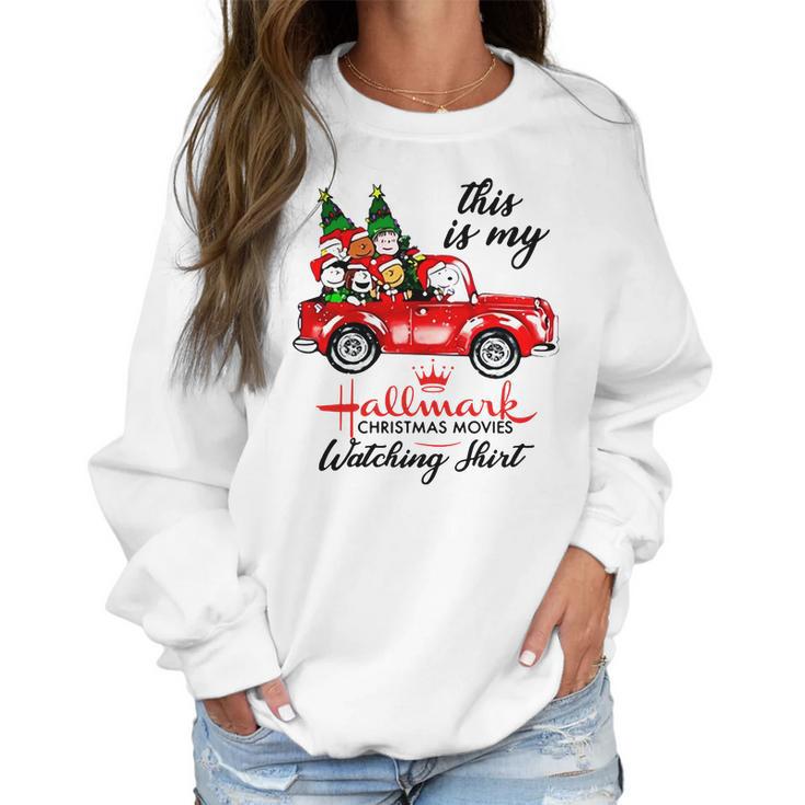 Snoopy Hallmark Christmas Movie Watching Women Sweatshirt