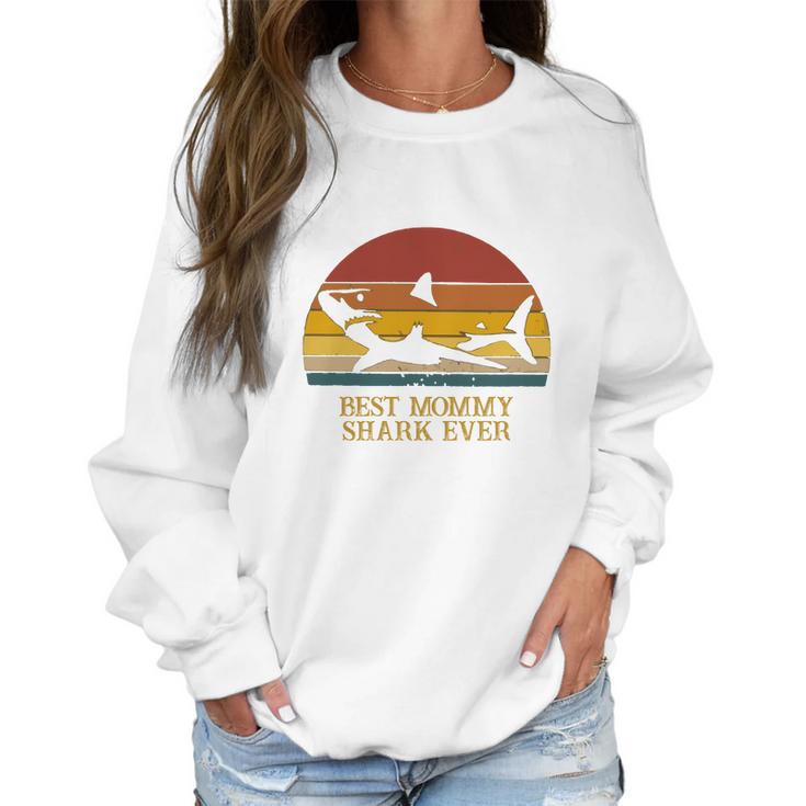 Vintage Best Mommy Shark Ever Gift For Mom Christmas Mom Gift Women Sweatshirt