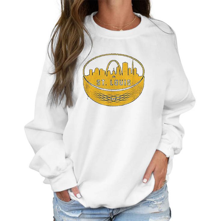 Vintage St Louis Missouri Cityscape Hockey Retro Women Sweatshirt