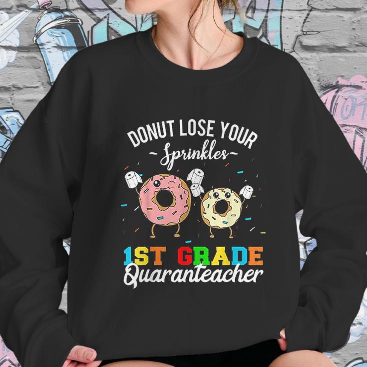 1St Grade Quaranteacher Teacher Social Distancing Women Sweatshirt Gifts for Her