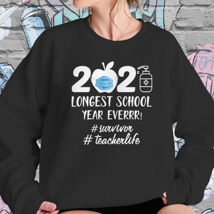 2021 Longest School Year Ever Survivor Teacher Life Face Mask Apple Women Sweatshirt Gifts for Her