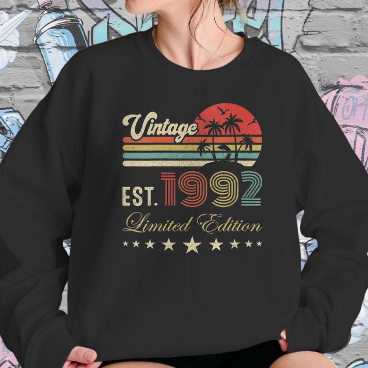 Womens 30Th Birthday Born 1992 Vintage Limited Edition 30 Birthday V-Neck Women Sweatshirt Gifts for Her