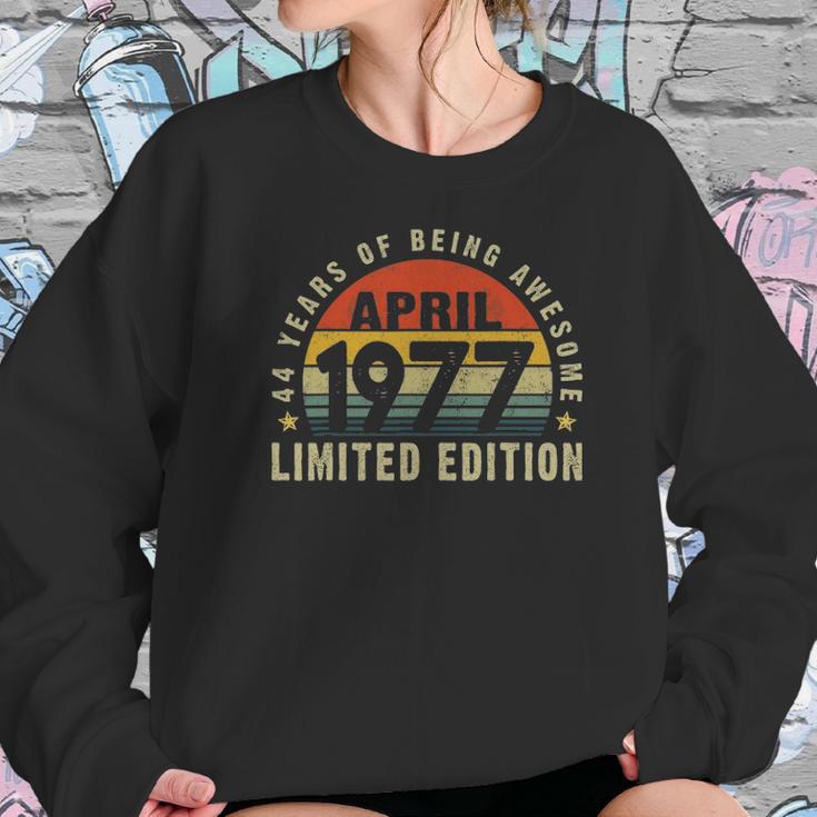 44 Years Old 44Th Birthday Men Women Decorations April 1977 Ver2 Women Sweatshirt Gifts for Her