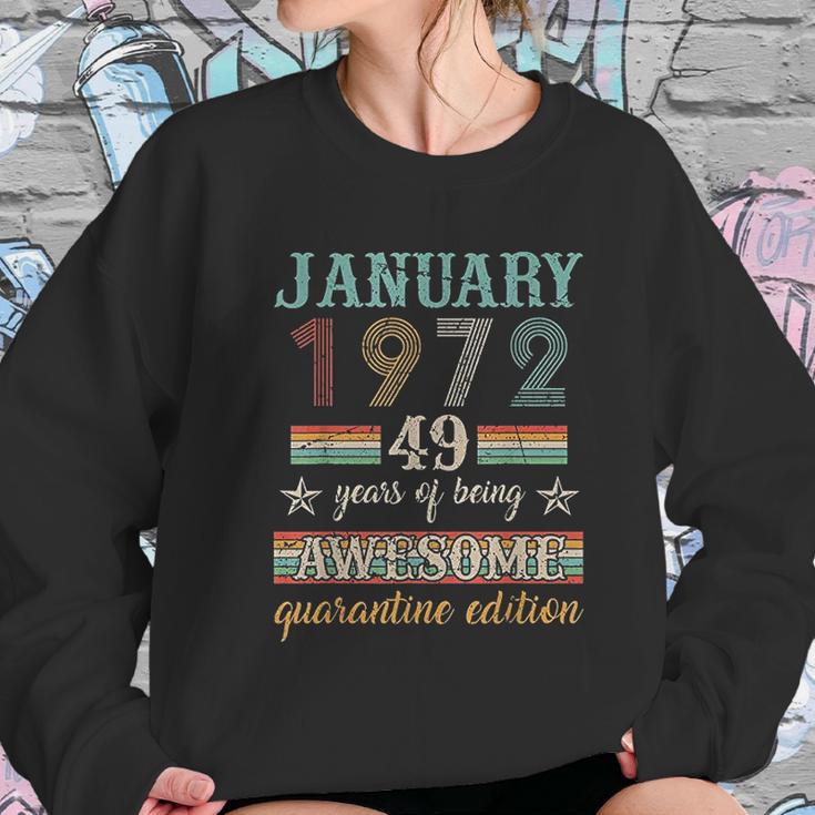 50Th Birthday Gift 50 Years Old Retro Vintage January 1972 Women Sweatshirt Gifts for Her