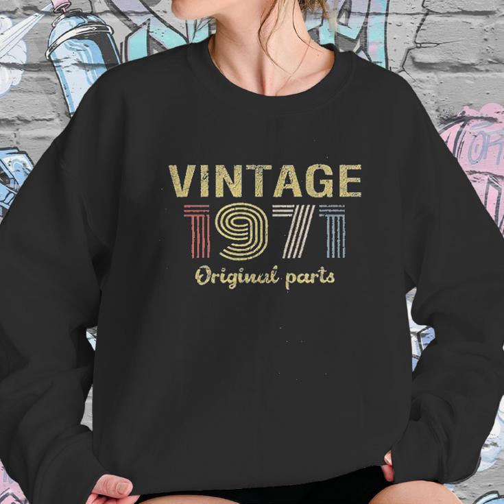 50Th Birthday Gift Retro Birthday Vintage 1971 Original Parts Women Sweatshirt Gifts for Her