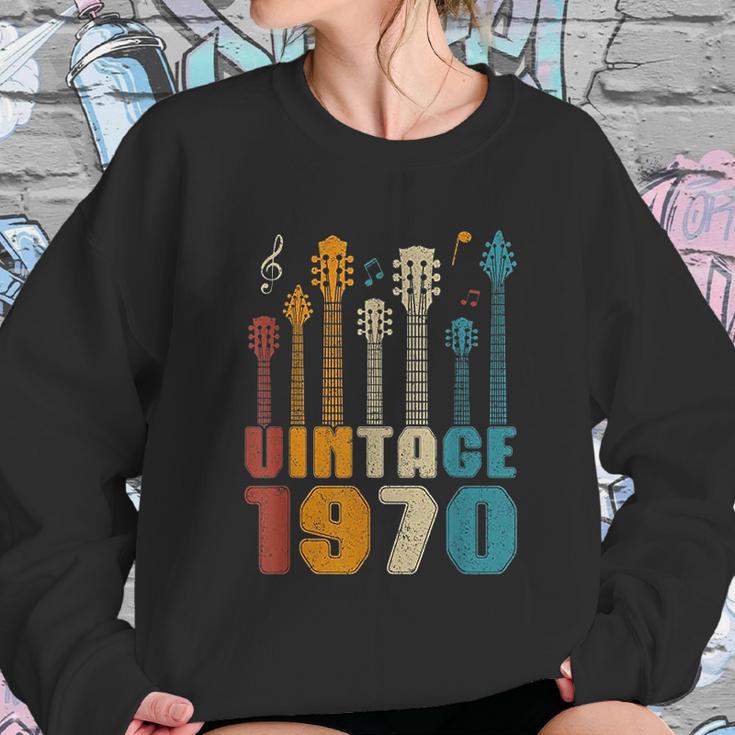 50Th Birthday Gifts Vintage 1970 Guitarist Guitar Lovers Women Sweatshirt Gifts for Her