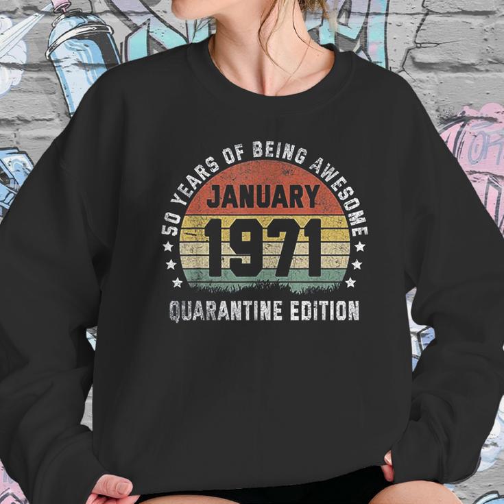 50Th January 1971 Vintage Birthday Gift Women Sweatshirt Gifts for Her