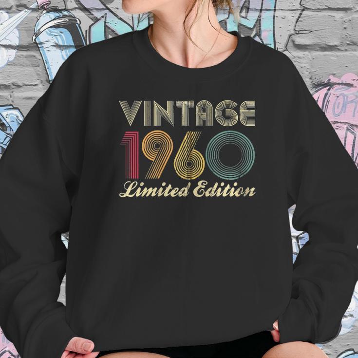 60Th Birthday Gift 1960 Vintage Limited Edition 60 Years Old Zip Women Sweatshirt Gifts for Her