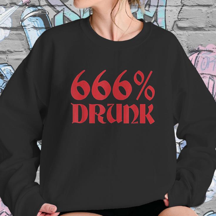 666 Percent Drunk Satanism Death Women Sweatshirt Gifts for Her