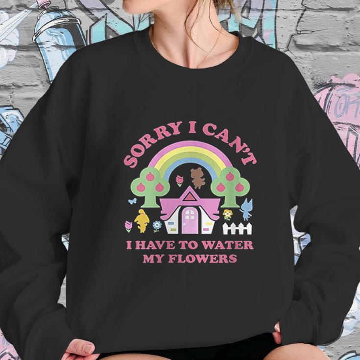 Womens Animal Crossing Sorry I Cant I Have To Water My Flowers Women Sweatshirt Gifts for Her