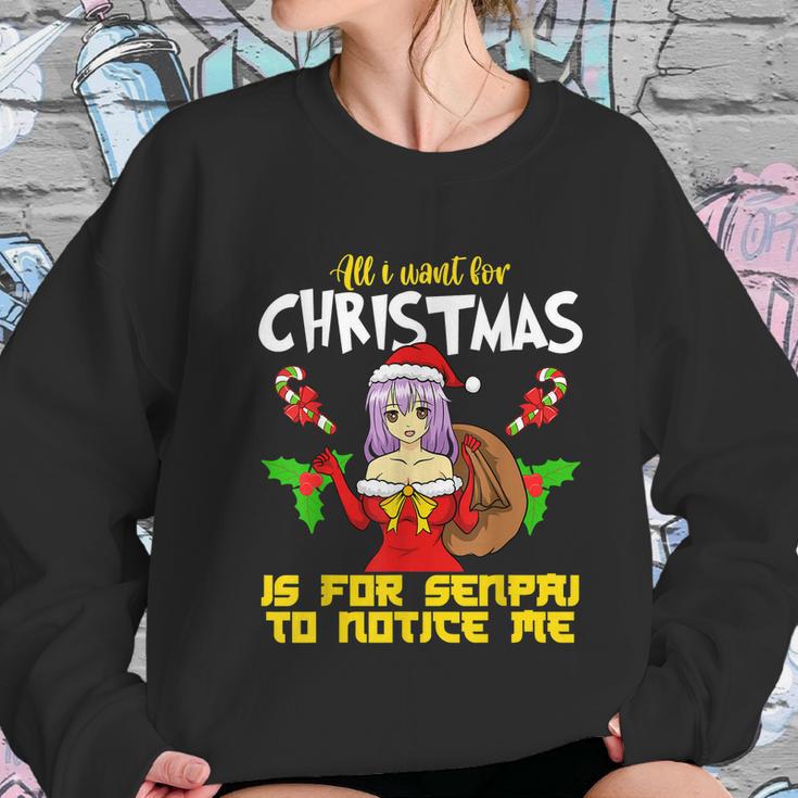 Anime Manga Gaming Cosplay Merry Christmas Senpai Notice Me Women Sweatshirt Gifts for Her