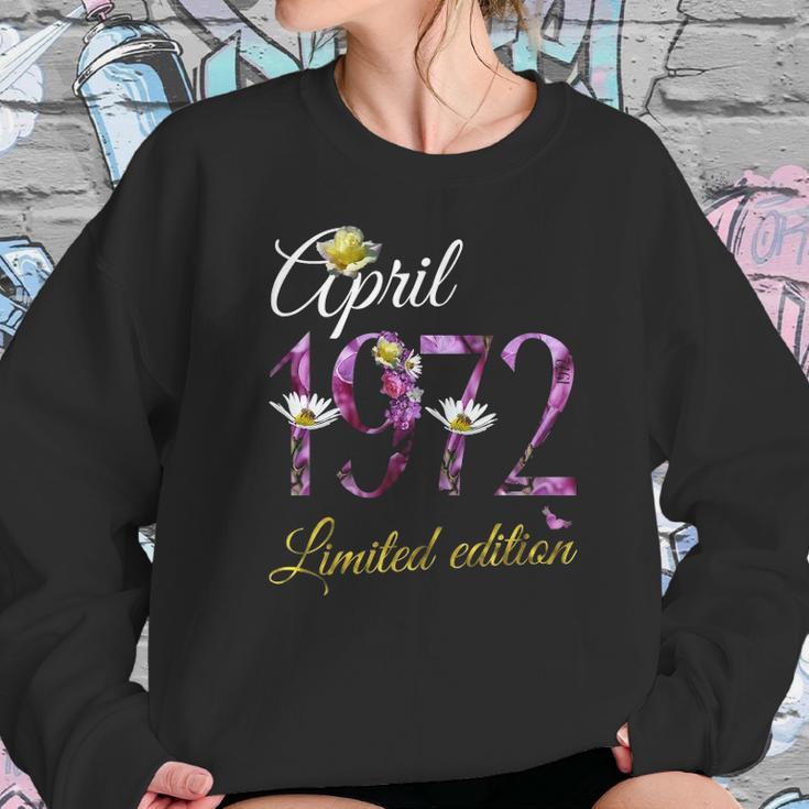 April 1972 Tee - 50 Years Old Floral 1972 50Th Birthday Gift Women Sweatshirt Gifts for Her