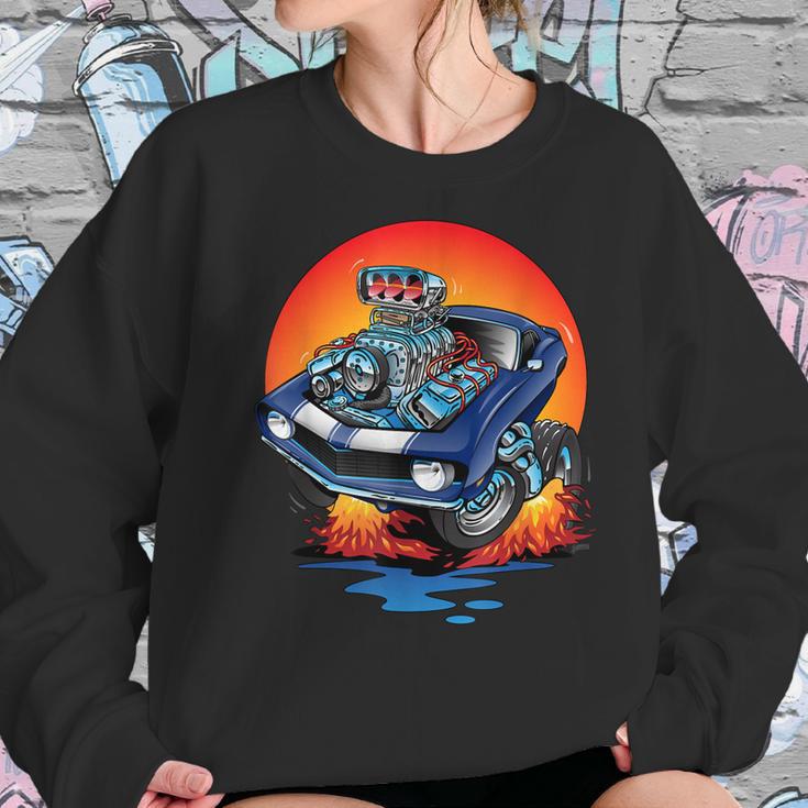 Awesome Classic Sixties Muscle Car Funny Hot Rod Cartoon Women Sweatshirt Gifts for Her