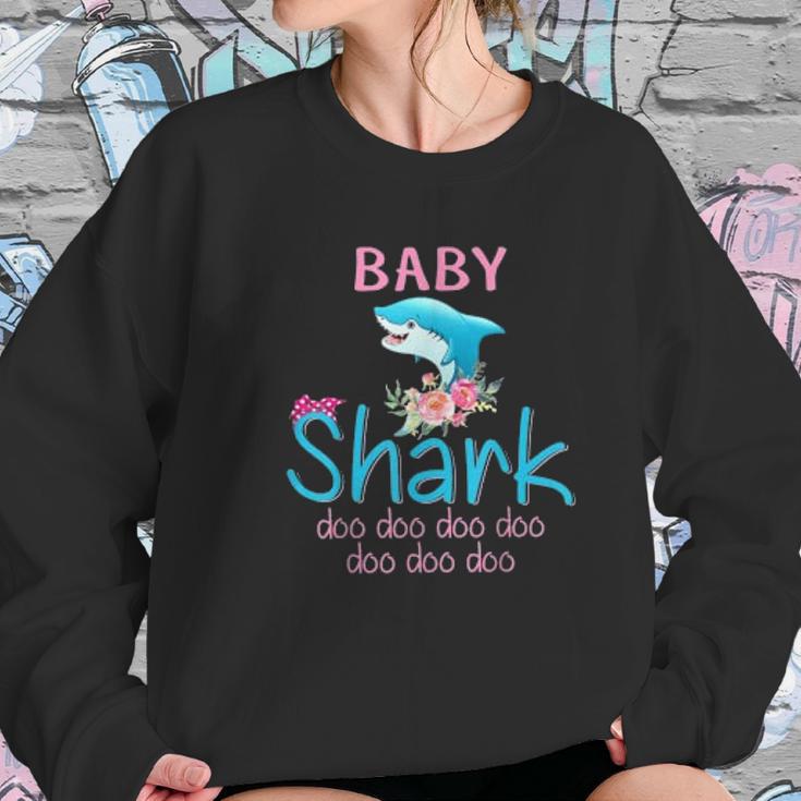 Baby Shark Doo Doo Doo Floral Women Sweatshirt Gifts for Her