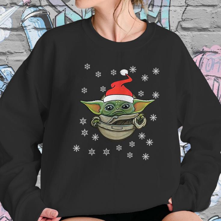 Baby Yoda Snow Merry Christmas The Mandalorian Shirt Women Sweatshirt Gifts for Her