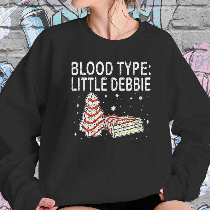 Blood Type Little Debbie Christmas Cake Funny Gift Women Sweatshirt Gifts for Her