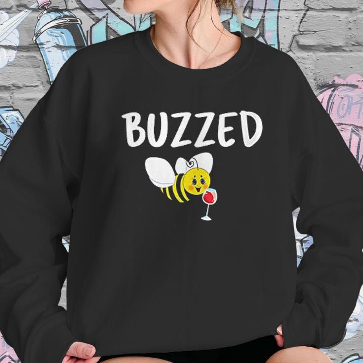 Buzzed Funny Bumblebee And Wine Beekeeping Beekeeper Women Sweatshirt Gifts for Her