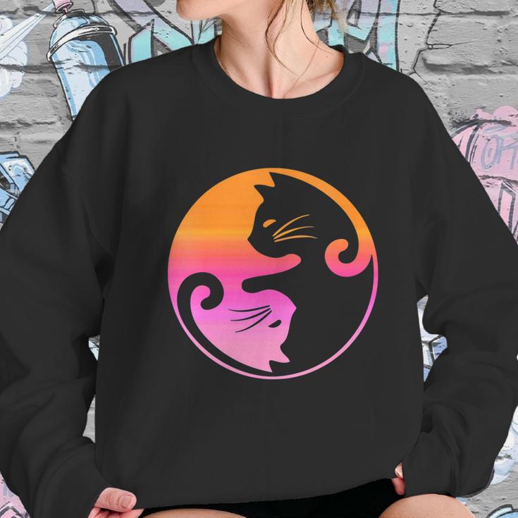 Cat Yin Yang Shirt Cat Ying Yang Shirt Cat Mama Cat Dad Women Sweatshirt Gifts for Her