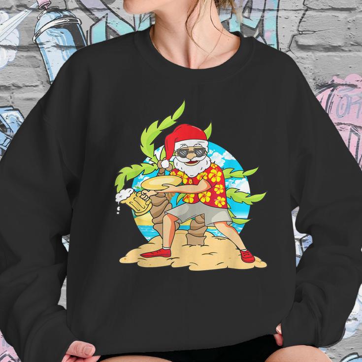 Christmas In July Santa Beach Frisbee Beer Gift Women Sweatshirt Gifts for Her