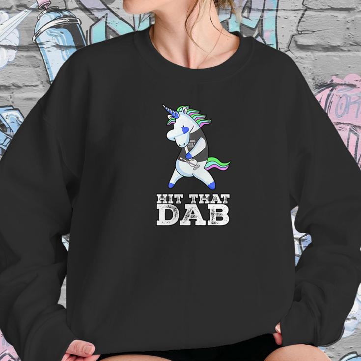 Cool Dabbing Unicorn Bong 4 Jesus Women Sweatshirt Gifts for Her