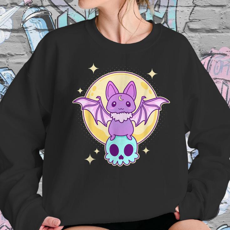 Cute Kawaii Pastel Goth Creepy Bat Skeleton - Vaporwave Men Women T-Shirt Graphic Print Casual Unisex Tee Women Sweatshirt Gifts for Her