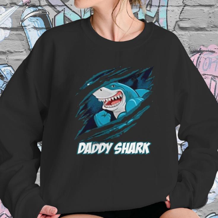 Daddy Shark In Blood Best Christmas Gifts For Dad Women Sweatshirt Gifts for Her