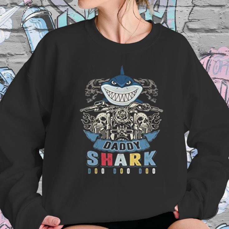 Daddy Shark Skull Biker Best Christmas Gifts For Dad Women Sweatshirt Gifts for Her