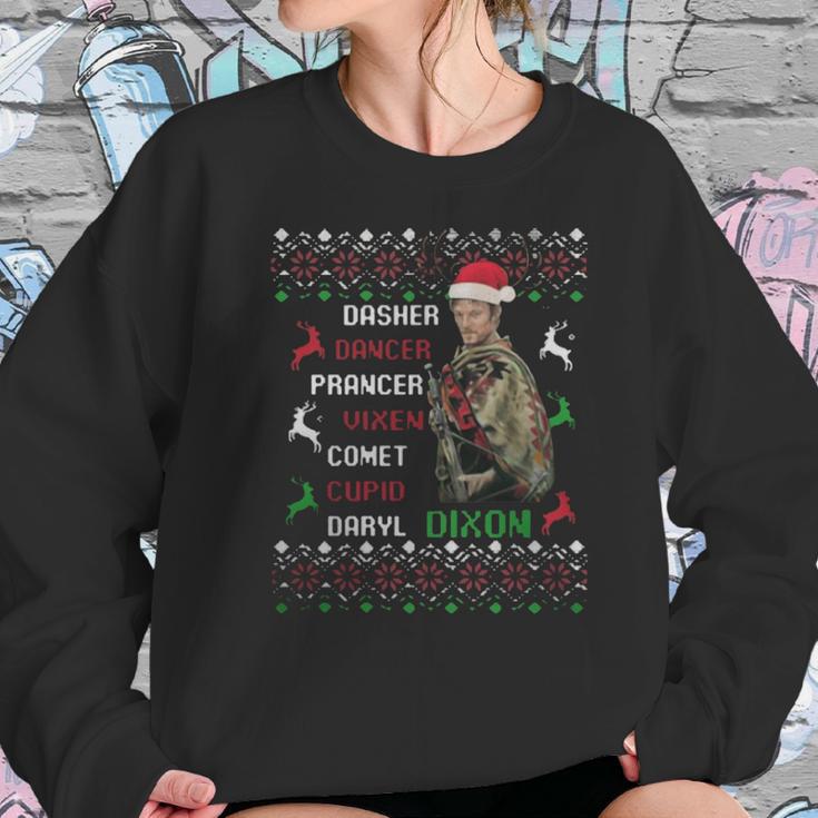 Daryl Dixon Dasher Dancer Prancer Vixen Cupid Ugly Christmas Women Sweatshirt Gifts for Her